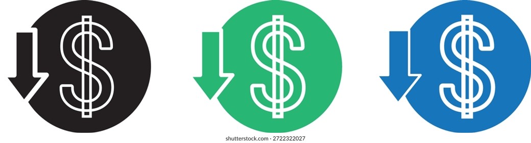 Conjunto de iconos de menor costo. colección para el App de Web