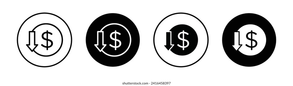 Lower cost vector line icon illustration.