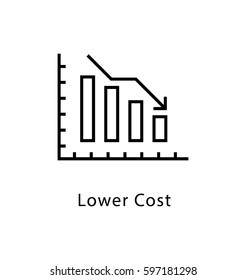 Lower Cost Vector Line Icon 