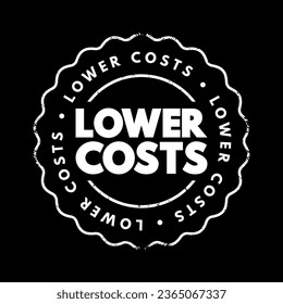 Lower Costs text stamp, concept background