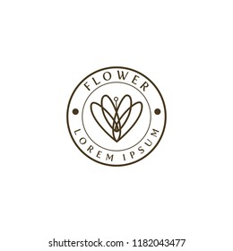 lower design icon logo  Beauty Spa salon Cosmetics brand Linear style, vector illustration
