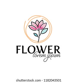 lower design icon logo  Beauty Spa salon Cosmetics brand Linear style, vector illustration