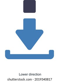 Lower Direction or Arrow Icon Concept
