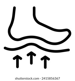 Lower feet support icon outline vector. Feet valgus. Inserts linear