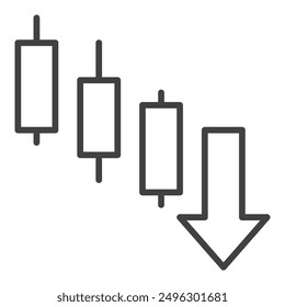 Lower Highs and Lower Lows vector trading concept thin line icon or design element