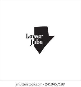 Lower Juba Somalia map and black lettering design on white background