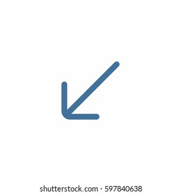 Lower left arrow icon. Navigation vector