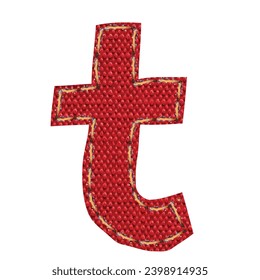 Lower letters of the alphabet with stitching models