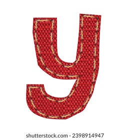 Lower letters of the alphabet with stitching models