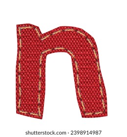 Lower letters of the alphabet with stitching models