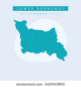 Mapa negro de Baja Normandía sobre vector de fondo blanco