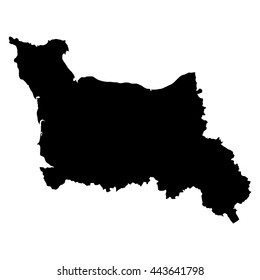 Lower Normandy black map on white background vector