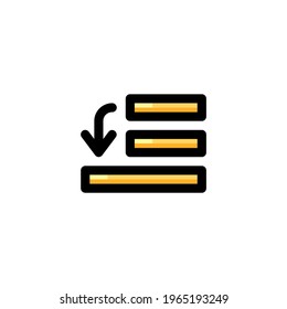 Lower One Step User Interface Outline Icon Logo Vector Illustration
