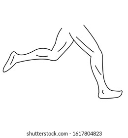 lower part of body running,barefoot running outline stroke vector