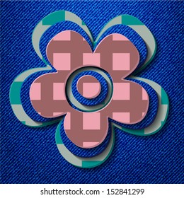 lower pattern on a background of jeans