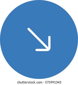 Lower right arrow icon. Navigation vector.