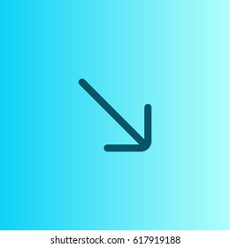 Lower right arrow icon. Navigation vector