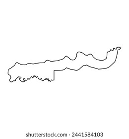 Mapa de la división de Lower River, división administrativa de Gambia. Ilustración vectorial.
