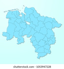 Lower Saxony blue map on degraded background vector