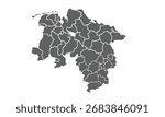 Lower Saxony germany map isolated on white background for website layouts,background,education, precise,customizable,Travel worldwide,map silhouette backdrop,earth geography, political,reports.