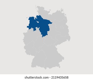 Lower Saxony Highlighted on Germany Map Eps 10