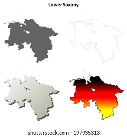 Lower Saxony outline map set - vector version