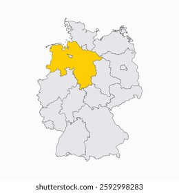 Lower Saxony Region highlighted on Germany map