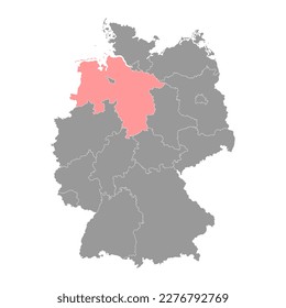 Lower Saxony state map. Vector illustration.