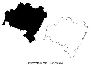 Lower Silesian Voivodeship (Administrative divisions of Poland, Voivodeships of Poland) map vector illustration, scribble sketch