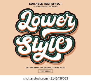 Lower style 3D editable text effect template