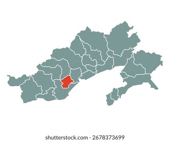 Distrito de Subansiri inferior destacado en el estado de Arunachal Pradesh de la India