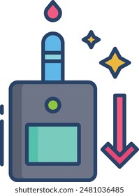 Lower sugar linear color illustration