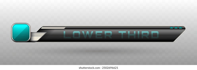 Lower Third Banner in Metallic Black and Teal blue Color for Video Broadcast Screen Presentation Titles