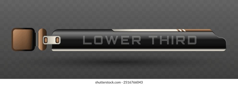 Lower Third Banner in Metallic Black, Silver and Brown Color Theme for Video Screen Broadcast Presentation Titles