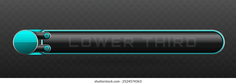 Lower Third Banner in Metallic Black, Silver and Aqua Blue Color Theme for Video Screen Broadcast Presentation Titles