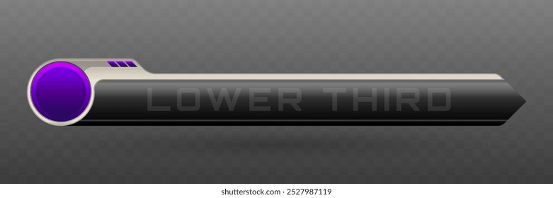 Lower Third Banner in Metallic Black, Silver and Indigo Color Theme for Video Screen Broadcast Presentation Titles