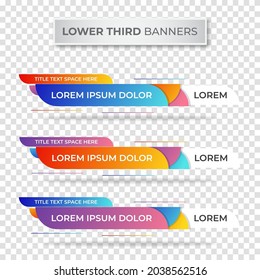 Lower Third Banner. Tv, Bars, Set. Streaming Video. Breaking News,sport News, Interface, Design Template. Vector Illustration