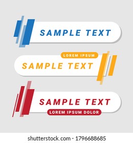 Lower third banners in geometric style, can be use to make button
