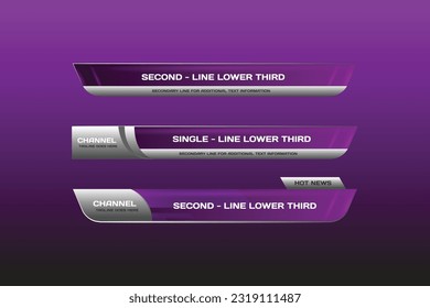 Lower third bar with modern futuristic design template