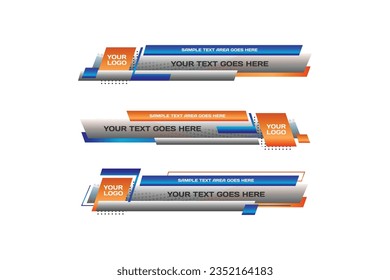 Lower third bar with modern geometric banner design template