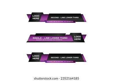 Lower third bar with modern geometric banner design element