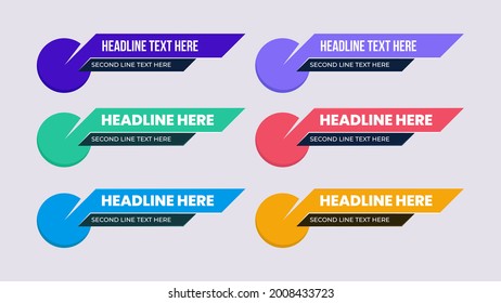 Lower Third Best Design With Trendy Shape And Color. Twitch Overlay Title, Headline, News, Reporter, Live Streaming Text Background. Vector Illustration.