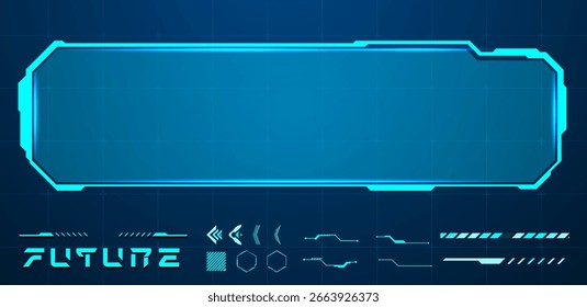 Tercio inferior azul o cuadro de texto futurista