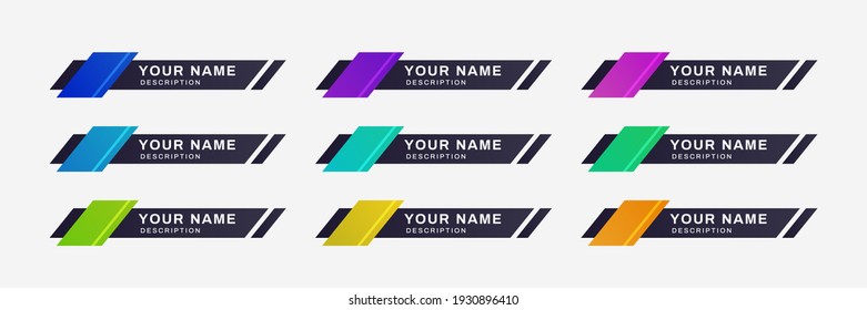 Lower third collection set for news, entertainment event. Colorful lower thirds set template vector. modern, simple, clean style. TV news Bar Streaming, Breaking, Sports News. Interface Signs.