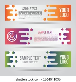Lower third colorful design template modern contemporary. Set of banners bar screen broadcast bar name. Collection of lower third for video editing.