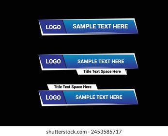 Lower Third Design Business Channel Graphics. Lower Third TV News Bars Set.