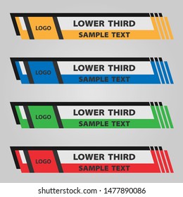 lower third design template. Vector illustration of yellow, green, blue, red color.10 eps.