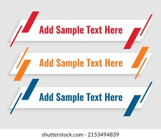 lower third geometric banners template design