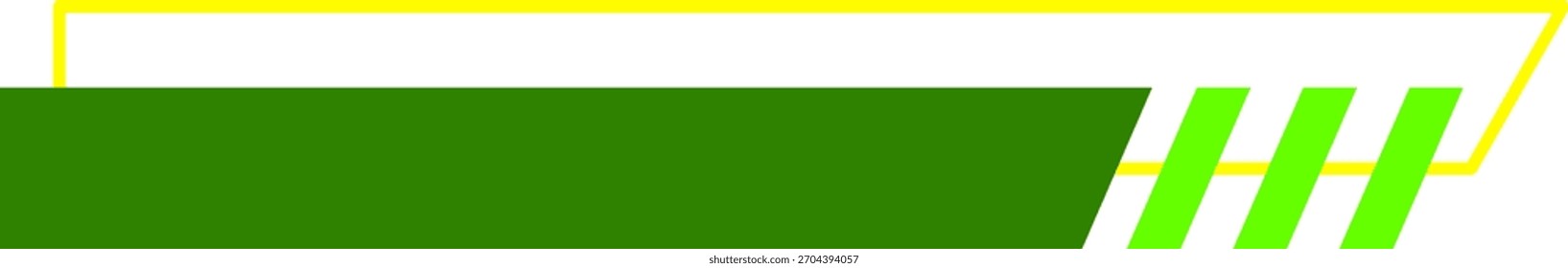 Desenho do terço inferior ou da faixa do cabeçalho com ênfase geométrica verde e amarela