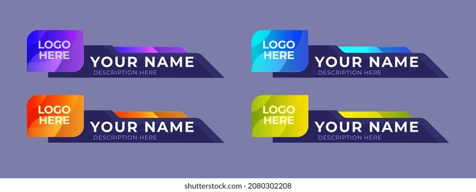 Lower Third Name Title Bar Design Template Vector Illustration.